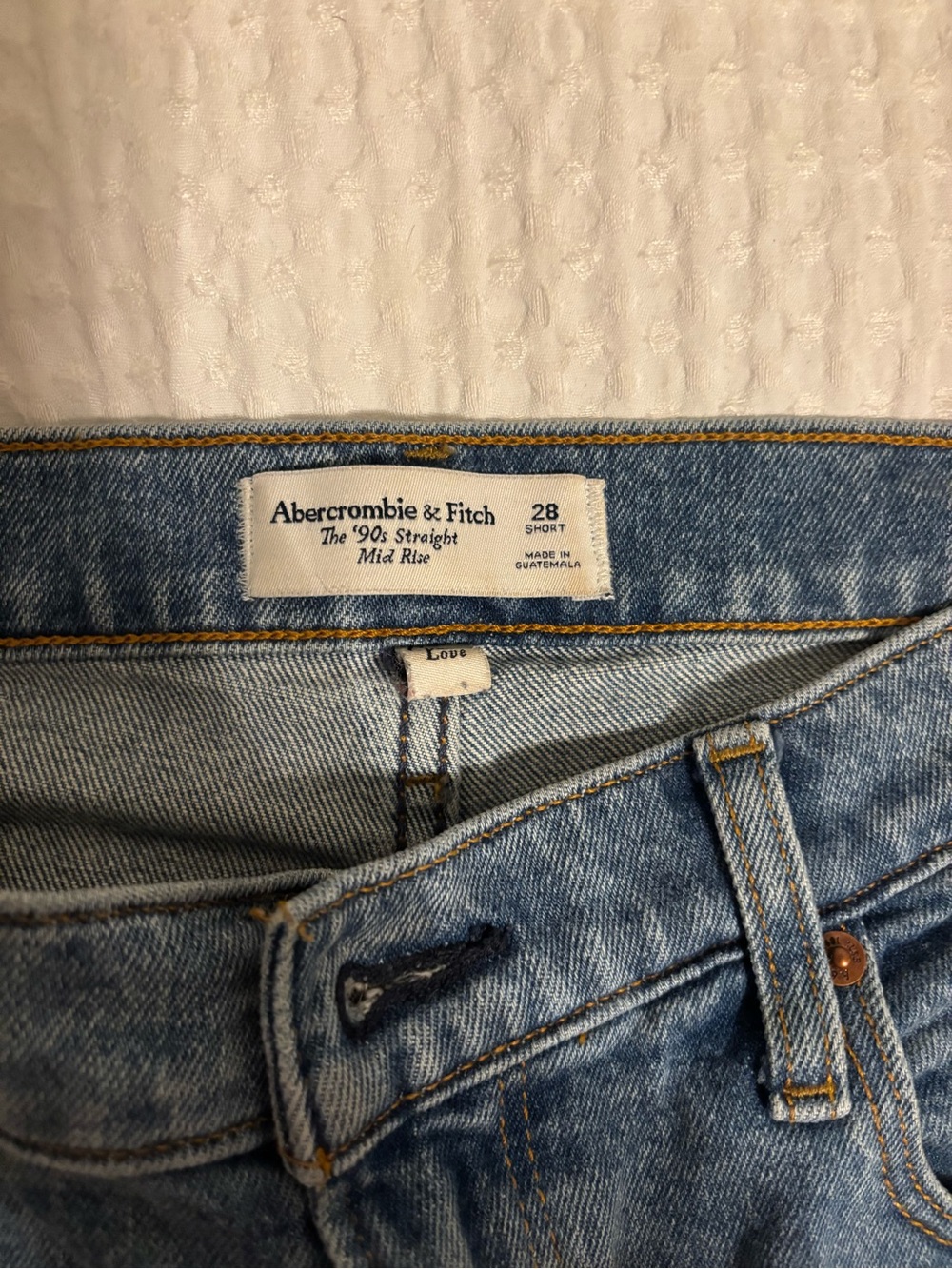 Abercrombie & Fitch Light Blue '90s Straight Mid Rise Jeans
